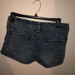 Silver jean shorts